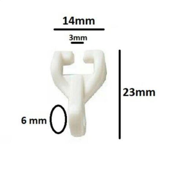 Curtain Track Rail Gliders Hooks Twin Glide Nylo Glide Track - Pack of 20 - Sisi UK Ltd