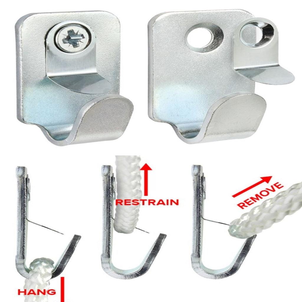 HEAVY DUTY STEEL SAFETY PICTURE FRAME MIRROR CANVAS HOOKS 15kg SCREWS & PLUGS - Sisi UK Ltd