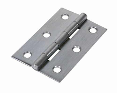 Pair of Satin Chrome 75mm / 3'' Butt Hinges for Small-Large Door Cabinet Cupboard