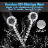 STAINLESS STEEL HEAVY DUTY SCREW IN EYE HOOKS Metal/Wood/Thread/Twist/Ring/Hoop 75mm (5pcs)