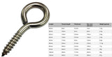 STAINLESS STEEL HEAVY DUTY SCREW IN EYE HOOKS Metal/Wood/Thread/Twist/Ring/Hoop 65mm (10pcs) - Sisi UK Ltd