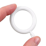 White Plastic Curtain Rings Large Plastic Curtain Rings for Window Curtain Poles 37mm -Pack of 10 - Sisi UK Ltd